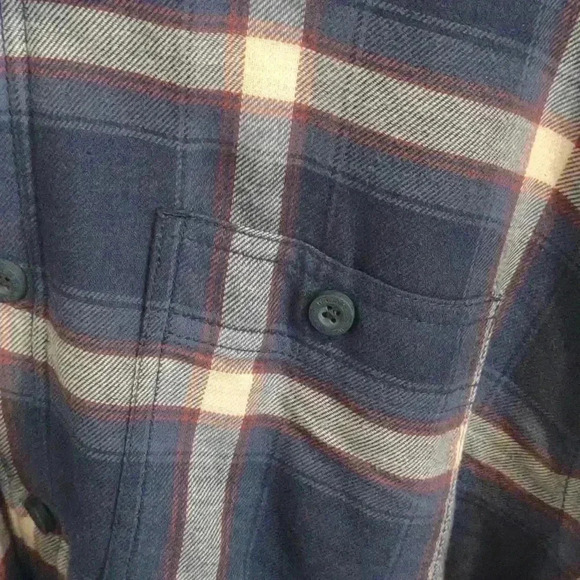 Wrangler blue plaid Sherpa line button down 4 pocket shacket mens xlarge - Picture 2 of 4
